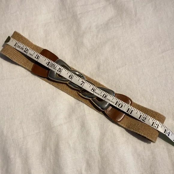 Vintage stretch belt with large gold chain link buckle - Picture 6 of 12